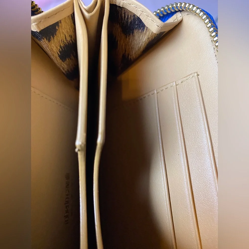 Roberto Cavalli Blue Pebbled Leather Wallet